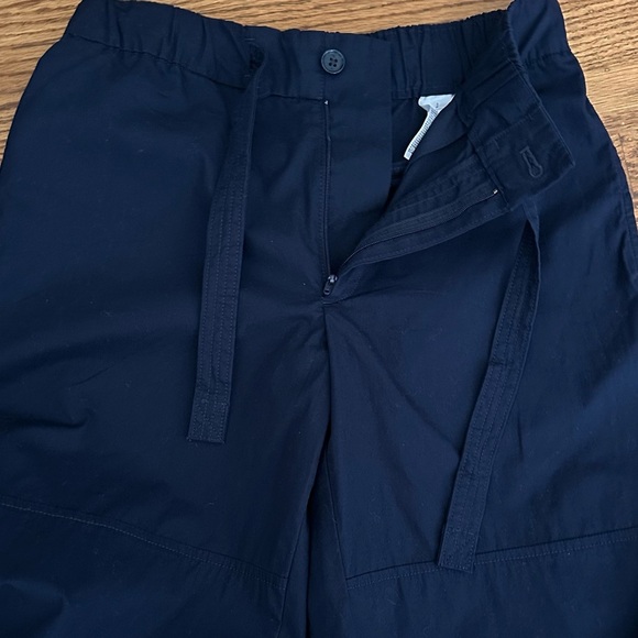 BANANA REPUBLIC Navy Blue Poplin Straight Leg Pants Modern Basic Casual Chic 8 - Picture 13 of 14